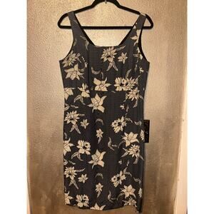 Tommy Bahama Business Office Scandi Up Town Tropical 100% Silk Sleeveless Dress